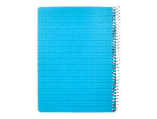 Cuaderno espiral liderpapel din A5 pautaguia tapa plastico 80h 90gr cuadro pautado 3 mm con margen color azul
