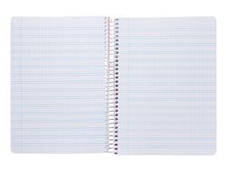 Cuaderno espiral liderpapel din A5 pautaguia tapa plastico 80h 90gr cuadro pautado 3 mm con margen color lila