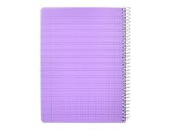 Cuaderno espiral liderpapel din A5 pautaguia tapa plastico 80h 90gr cuadro pautado 3 mm con margen color lila