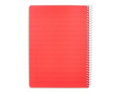 Cuaderno espiral liderpapel din A5 pautaguia tapa plastico 80h 90gr cuadro pautado 3 mm con margen color rojo