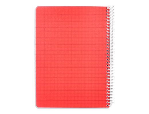 Cuaderno espiral liderpapel din A5 pautaguia tapa plastico 80h 90gr cuadro pautado 3 mm con margen color rojo