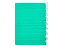 Cuaderno espiral liderpapel din A5 pautaguia tapa plastico 80h 90gr cuadro pautado 3 mm con margen color verde