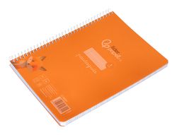 Cuaderno espiral liderpapel din A5 pautaguia tapa plastico 80h 90gr cuadro pautado 3mm color naranja