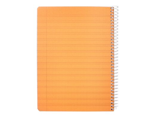 Cuaderno espiral liderpapel din A5 pautaguia tapa plastico 80h 90gr cuadro pautado 3mm color naranja