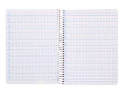 Cuaderno espiral liderpapel din A5 pautaguia tapa plastico 80h 90gr cuadro pautado 4mm color naranja