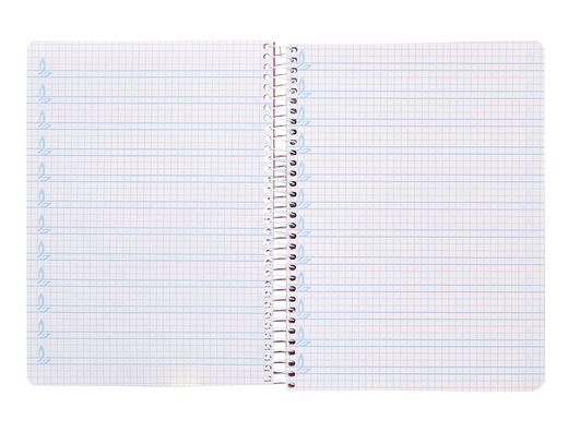 Cuaderno espiral liderpapel din A5 pautaguia tapa plastico 80h 90gr cuadro pautado 4mm color naranja