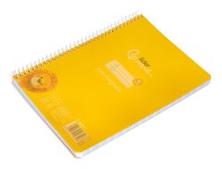 Cuaderno espiral liderpapel din A5 pautaguia tapa plastico 80h 90gr cuadro pautado 4mm con margen color amarillo