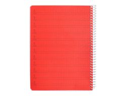 Cuaderno espiral liderpapel din A5 pautaguia tapa plastico 80h 90gr cuadro pautado 4mm con margen color rojo