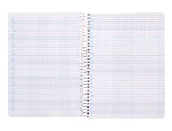 Cuaderno espiral liderpapel din A5 pautaguia tapa plastico 80h 90gr cuadro pautado 4mm con margen color verde