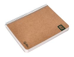 Cuaderno espiral liderpapel din A5 tapa cartulina kraft contracolada 120h papel 100% reciclado 80 gr liso