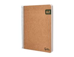 Cuaderno espiral liderpapel din A5 tapa cartulina kraft contracolada 120h papel 100% reciclado 80 gr liso