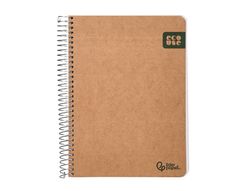 Cuaderno espiral liderpapel din A5 tapa cartulina kraft contracolada 120h papel 100% reciclado 80 gr liso