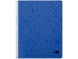 Cuaderno Espiral Liderpapel Folio 100H Cuadro 4Mm Tapa Azul con Margen 70 Gr