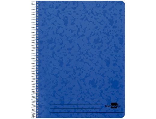 Cuaderno Espiral Liderpapel Folio 100H Cuadro 4Mm Tapa Azul con Margen 70 Gr