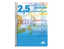Cuaderno Espiral Liderpapel Folio Pautaguia Tapa Blanda 80H 80 Gr Cuadro Pautado 2,5Mm con Margen Colores Surtidos