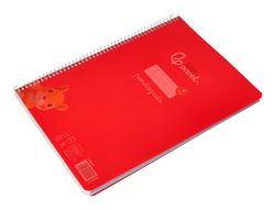 Cuaderno espiral liderpapel A4 pautaguia tapa plastico 80h 90gr cuadro pautado 4mm con margen color rojo
