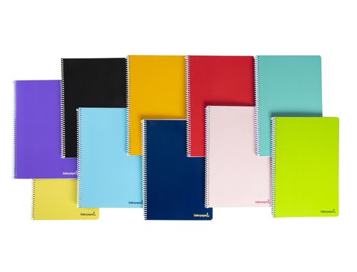 Cuaderno espiral liderpapel folio smart tapa blanda 80h 60gr cuadro 3 mm con margen colores surtidos