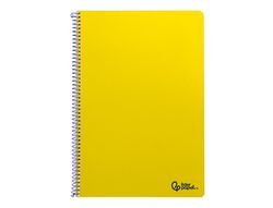 Cuaderno espiral liderpapel A4 smart tapa blanda 80h 75gr cuadro 4mm con margen color amarillo
