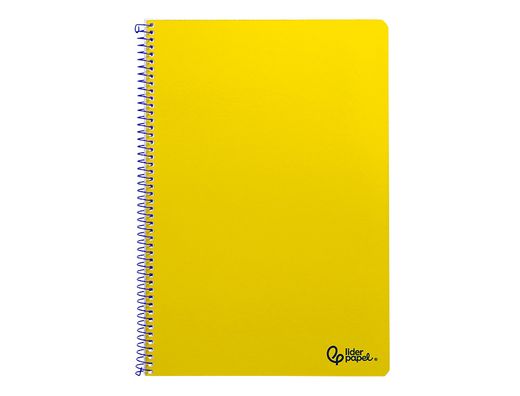 Cuaderno espiral liderpapel A4 smart tapa blanda 80h 75gr cuadro 4mm con margen color amarillo