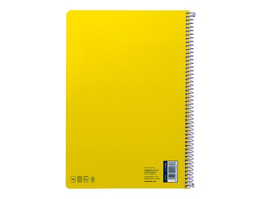 Cuaderno espiral liderpapel A4 smart tapa blanda 80h 75gr cuadro 4mm con margen color amarillo