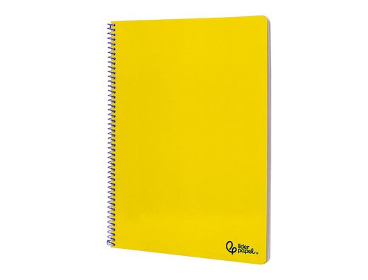 Cuaderno espiral liderpapel A4 smart tapa blanda 80h 75gr cuadro 4mm con margen color amarillo