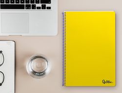 Cuaderno espiral liderpapel A4 smart tapa blanda 80h 75gr cuadro 4mm con margen color amarillo