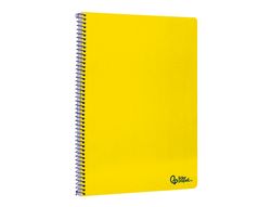 Cuaderno espiral liderpapel A4 smart tapa blanda 80h 75gr cuadro 4mm con margen color amarillo