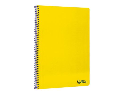 Cuaderno espiral liderpapel A4 smart tapa blanda 80h 75gr cuadro 4mm con margen color amarillo