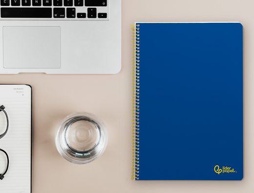 Cuaderno espiral liderpapel A4 smart tapa blanda 80h 75gr cuadro 4mm con margen color azul oscuro