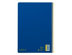 Cuaderno espiral liderpapel A4 smart tapa blanda 80h 75gr cuadro 4mm con margen color azul oscuro