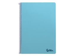 Cuaderno espiral liderpapel A4 smart tapa blanda 80h 75gr cuadro 4mm con margen color celeste