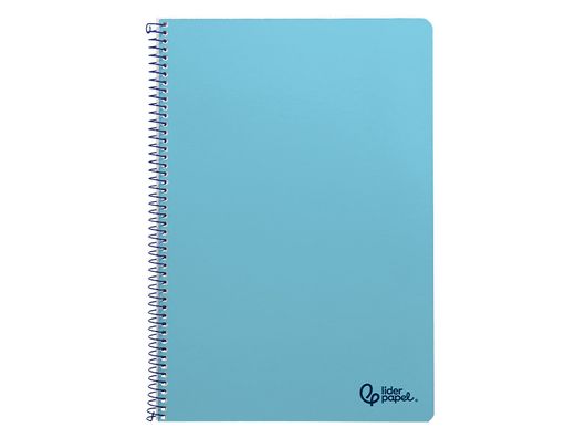 Cuaderno espiral liderpapel A4 smart tapa blanda 80h 75gr cuadro 4mm con margen color celeste