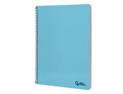 Cuaderno espiral liderpapel A4 smart tapa blanda 80h 75gr cuadro 4mm con margen color celeste