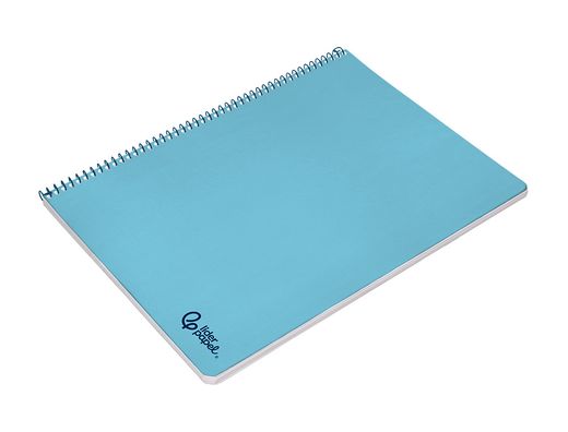 Cuaderno espiral liderpapel A4 smart tapa blanda 80h 75gr cuadro 4mm con margen color celeste