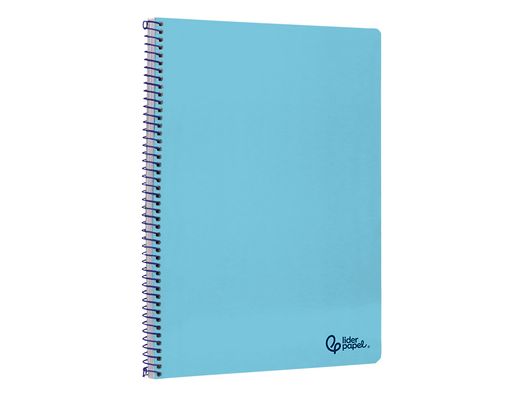 Cuaderno espiral liderpapel A4 smart tapa blanda 80h 75gr cuadro 4mm con margen color celeste