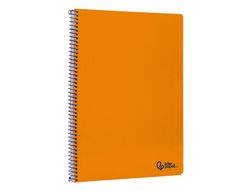 Cuaderno espiral liderpapel A4 smart tapa blanda 80h 75gr cuadro 4mm con margen color naranja