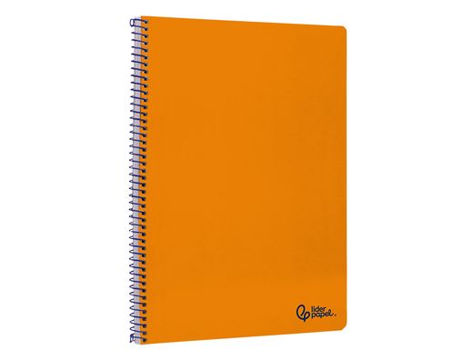 Cuaderno espiral liderpapel A4 smart tapa blanda 80h 75gr cuadro 4mm con margen color naranja