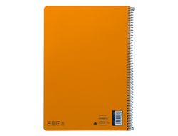 Cuaderno espiral liderpapel A4 smart tapa blanda 80h 75gr cuadro 4mm con margen color naranja