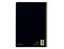 Cuaderno espiral liderpapel A4 smart tapa blanda 80h 75gr cuadro 4mm con margen color negro