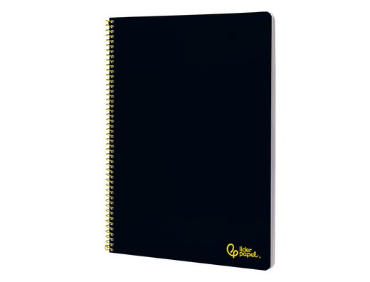 Cuaderno espiral liderpapel A4 smart tapa blanda 80h 75gr cuadro 4mm con margen color negro