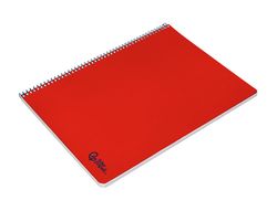 Cuaderno espiral liderpapel A4 smart tapa blanda 80h 75gr cuadro 4mm con margen color rojo