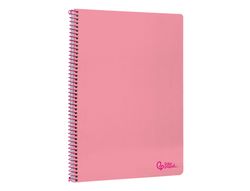 Cuaderno espiral liderpapel A4 smart tapa blanda 80h 75gr cuadro 4mm con margen color rosa