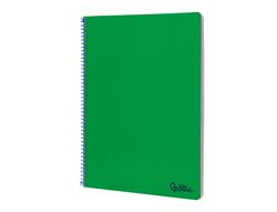 Cuaderno espiral liderpapel A4 smart tapa blanda 80h 75gr cuadro 4mm con margen color verde