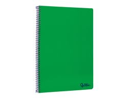 Cuaderno espiral liderpapel A4 smart tapa blanda 80h 75gr cuadro 4mm con margen color verde