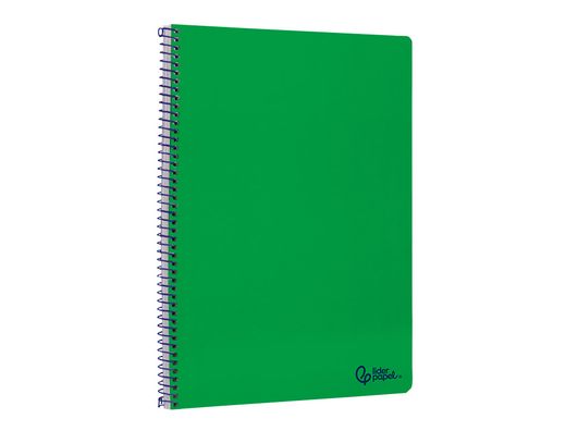 Cuaderno espiral liderpapel A4 smart tapa blanda 80h 75gr cuadro 4mm con margen color verde