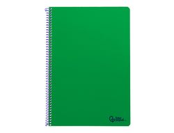 Cuaderno espiral liderpapel A4 smart tapa blanda 80h 75gr cuadro 4mm con margen color verde