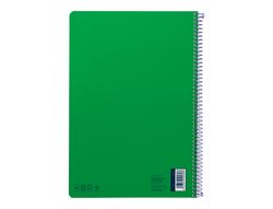 Cuaderno espiral liderpapel A4 smart tapa blanda 80h 75gr cuadro 4mm con margen color verde