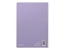 Cuaderno espiral liderpapel A4 smart tapa blanda 80h 75gr cuadro 4mm con margen color violeta
