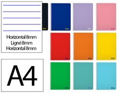 Cuaderno espiral liderpapel A4 smart tapa blanda 80h 75gr horizontal 8mm con margen colores surtidos