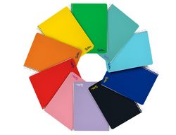Cuaderno espiral liderpapel A4 smart tapa blanda 80h 75gr pauta 3,5mm con margen colores surtidos